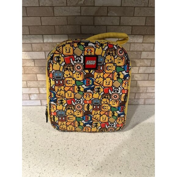 Lego Minifigurine Emoji Lunch Bag 2019 Portable Cooler with Handle 4"x9"x7.75" - Picture 1 of 3